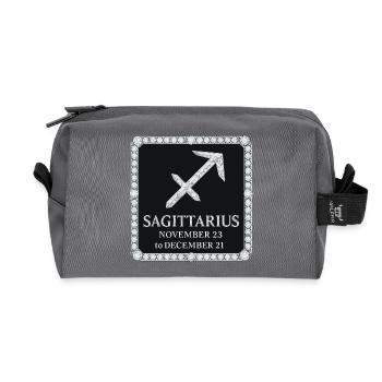 Zodiac sign Sagittarius - Recycled Toiletry Zip Bag - anthracite - Front