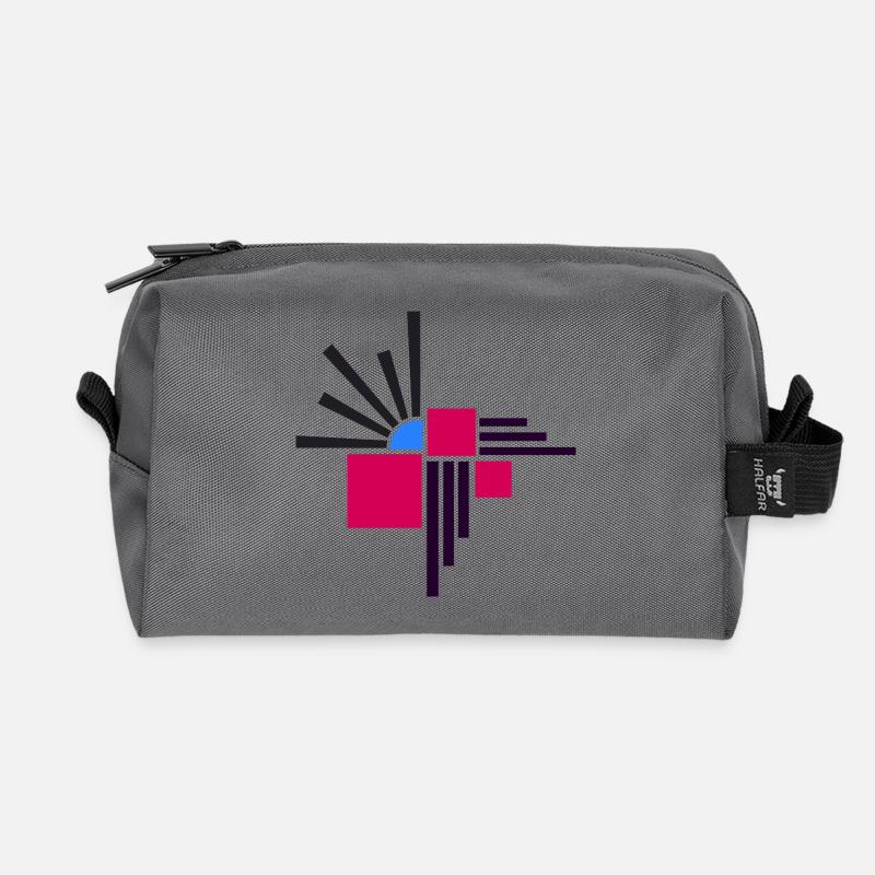 Abstract composition by Cean - Recycled Toiletry Zip Bag - anthracite
