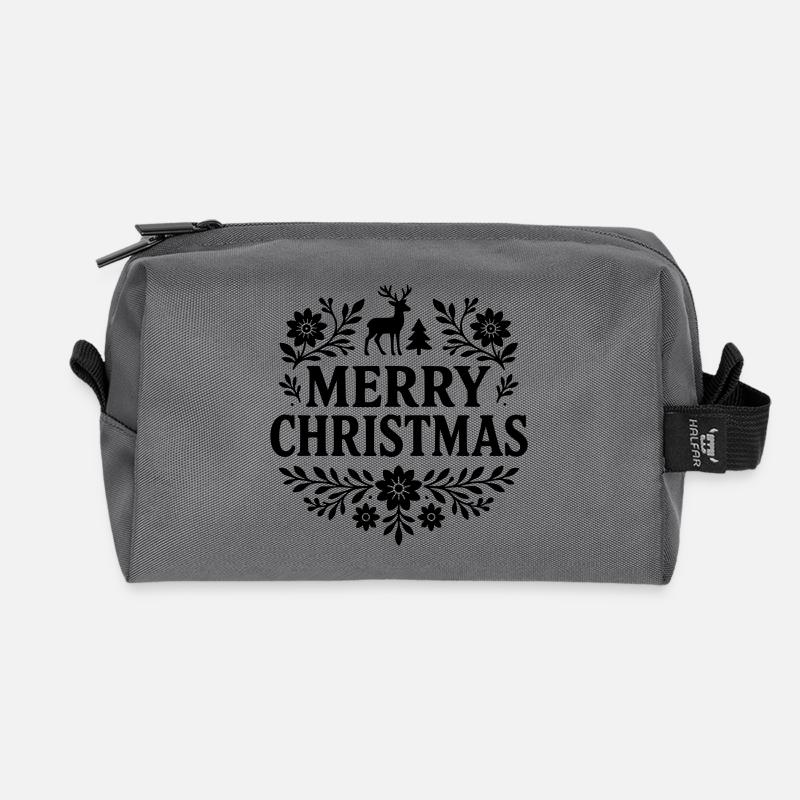 weihnachten - Recycelte Kulturtasche - Anthrazit