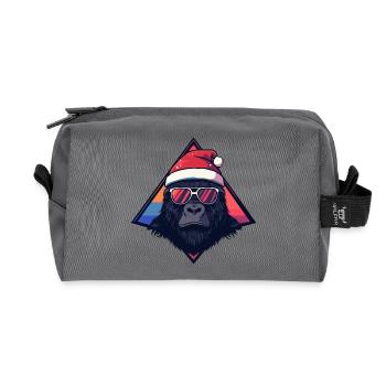 Gorilla Santa Neon Triangle - Recycelte Kulturtasche - Anthrazit - Vorne