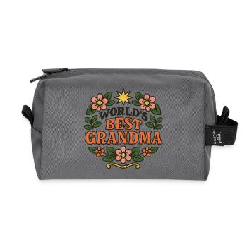 Meilleure grand-mère florale du monde - Trousse de toilette en tissu recyclé - anthracite - Devant