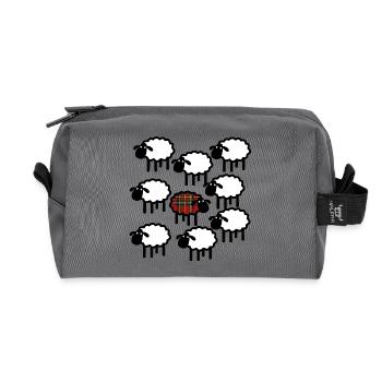 Tartan-Schafe - Recycelte Kulturtasche - Anthrazit - Vorne