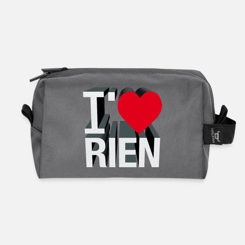I LOVE RIEN - let's talk - Recycled Toiletry Zip Bag - anthracite