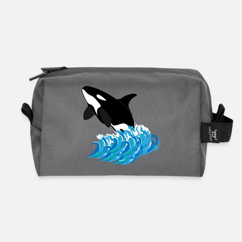 Orca-Druck - Recycelte Kulturtasche - Anthrazit