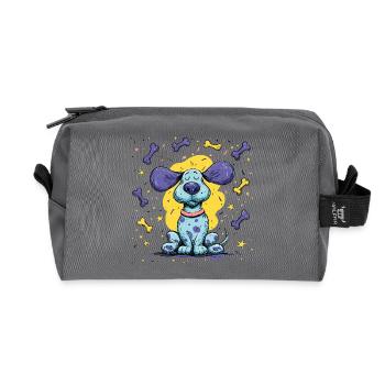 Stardog in colorful orbit - Recycled Toiletry Zip Bag - anthracite - Front