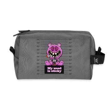 Mon herbe est collante - Trousse de toilette en tissu recyclé - anthracite - Devant