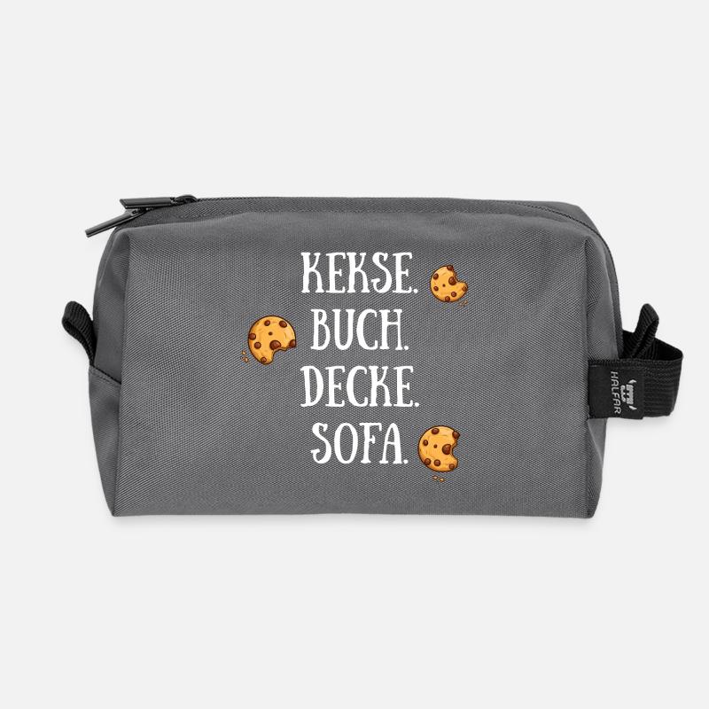 Kekse Buch Decke Sofa - Recycelte Kulturtasche - Anthrazit
