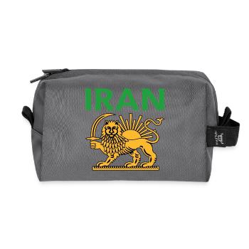 Persischer Löwe mit Sonnenmotiv - Recycelte Kulturtasche - Anthrazit - Vorne