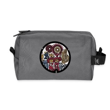 Dance, festival, kimono and fireworks - Recycled Toiletry Zip Bag - anthracite - Front