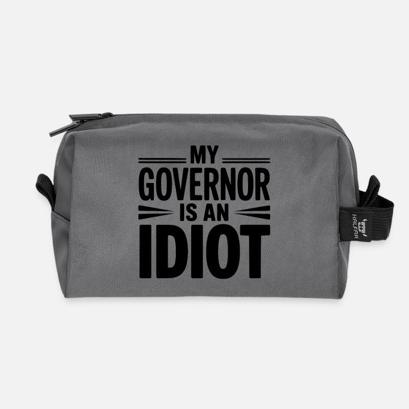 Mein Gouverneur ist ein Idiot - Recycelte Kulturtasche - Anthrazit
