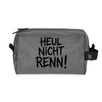 Heul nicht Renn! - Recycelte Kulturtasche - Anthrazit - Vorne