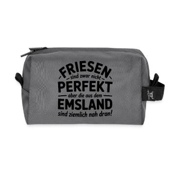 Friesen Emsland Friesland Sprüche Geschenk - Recycelte Kulturtasche - Anthrazit - Vorne