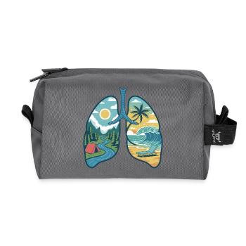 Lungs Nature Mountains Forest River Beach Sea Waves - Recycled Toiletry Zip Bag - anthracite - Front