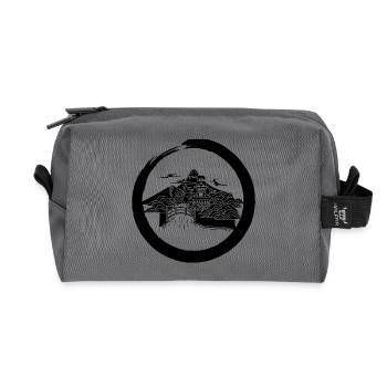 Black Japanese Landscape - Recycled Toiletry Zip Bag - anthracite - Front