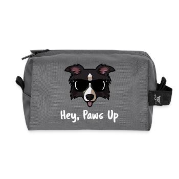 Border Collie Sunglasses Hey Paws Up Funny Dog - Recycled Toiletry Zip Bag - anthracite - Front