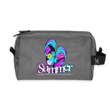 Summer Flip Flop - Recycled Toiletry Zip Bag - anthracite - Front