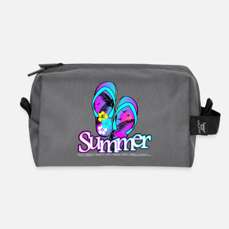 Summer Flip Flop - Recycled Toiletry Zip Bag - anthracite