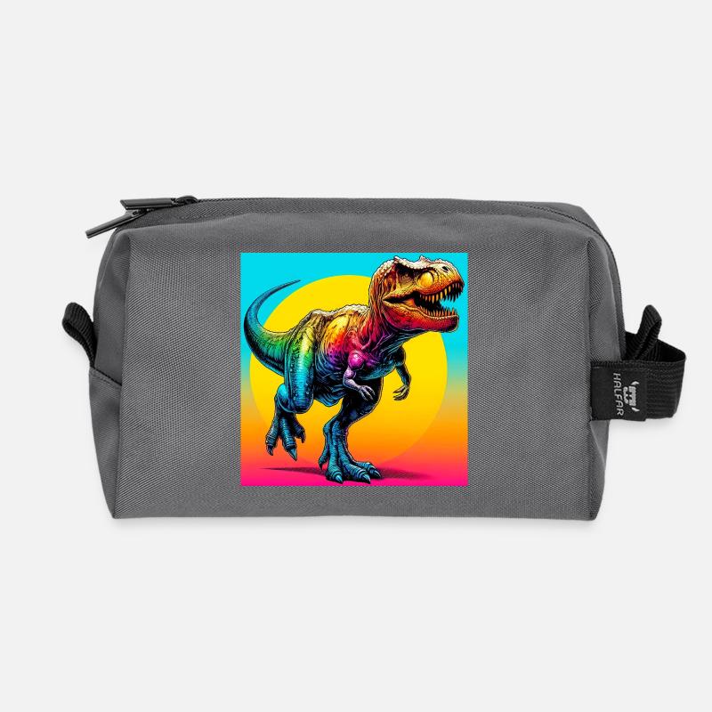 Dinosaurier - Recycelte Kulturtasche - Anthrazit