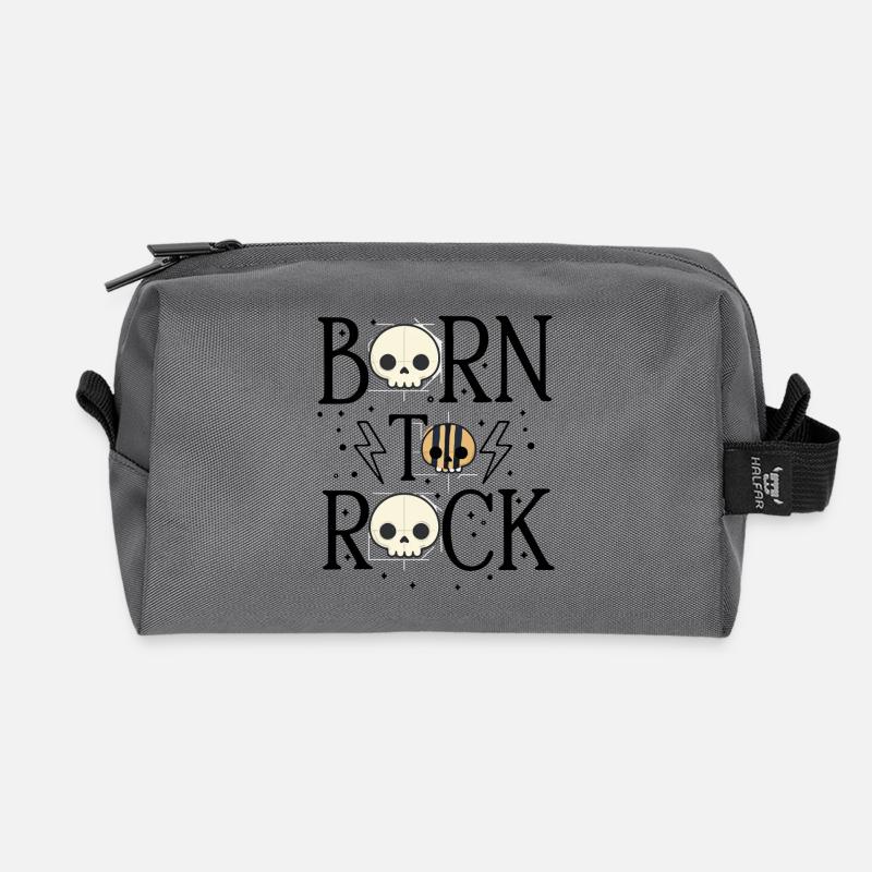 Born to Rock - Recycelte Kulturtasche - Anthrazit