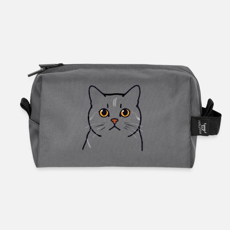 Kater Teodoro - Katzenkopf - Recycelte Kulturtasche - Anthrazit