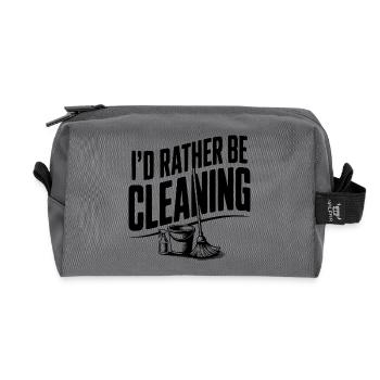 I'd Rather Be Cleaning - Recycled Toiletry Zip Bag - anthracite - Front