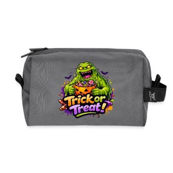 schleimmonster-trick-or-treat - Recycelte Kulturtasche - Anthrazit - Vorne