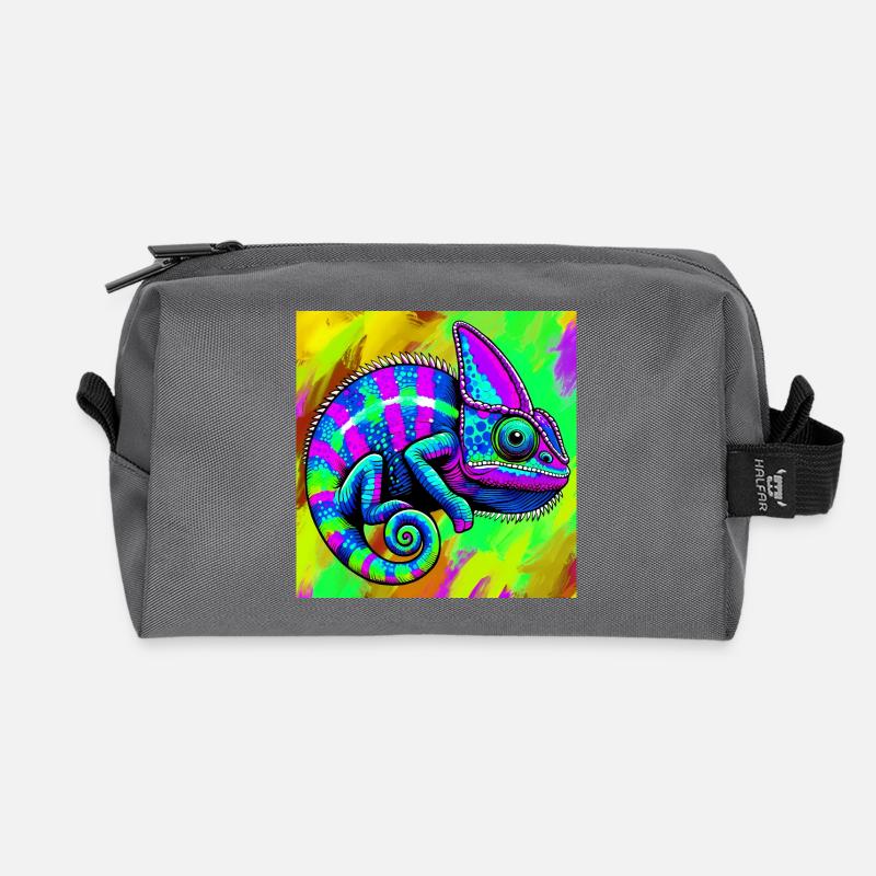 chameleon - Recycled Toiletry Zip Bag - anthracite