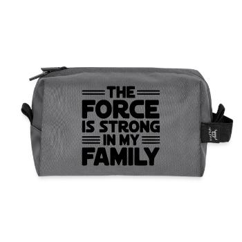 Die Macht ist stark in meiner Familie - Recycelte Kulturtasche - Anthrazit - Vorne