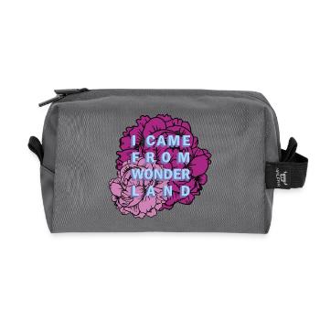 Motif des Fleurs du Pays des Merveilles - Trousse de toilette en tissu recyclé - anthracite - Devant