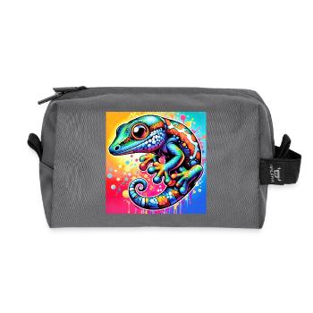 Gecko - Recycelte Kulturtasche - Anthrazit - Vorne