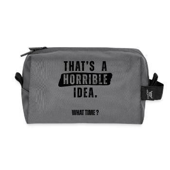Thats a Horrible Idea What Time - Recycled Toiletry Zip Bag - anthracite - Front