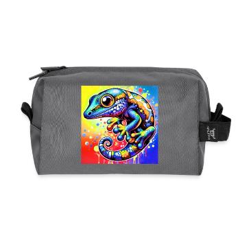 Gecko - Recycelte Kulturtasche - Anthrazit - Vorne