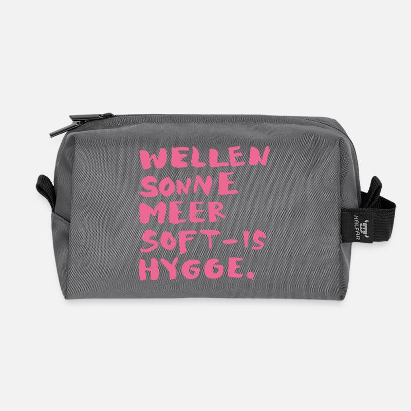 hygge words pink - Recycelte Kulturtasche - Anthrazit