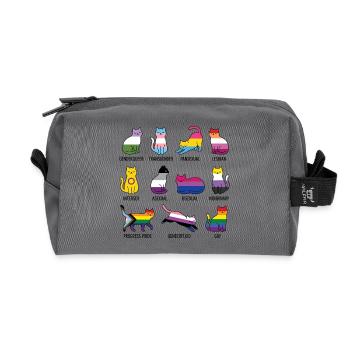 LGBTQ-Pride-Monat – Rainbow Cats - Recycelte Kulturtasche - Anthrazit - Vorne