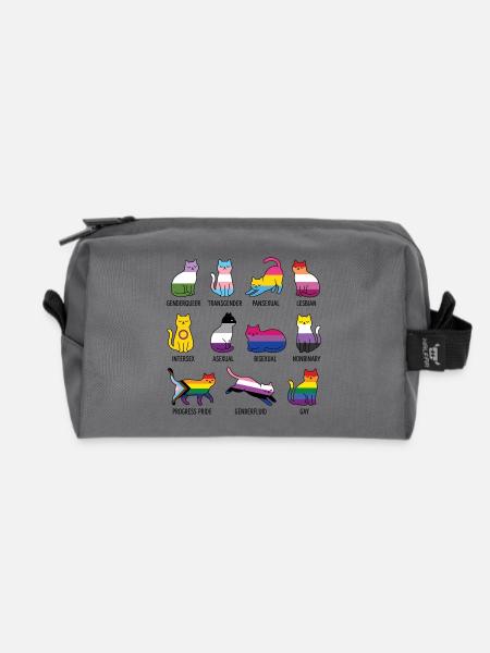 LGBTQ-Pride-Monat – Rainbow Cats - Recycelte Kulturtasche - Anthrazit