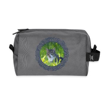 Cats, tomcats, outdoor cats - Recycled Toiletry Zip Bag - anthracite - Front