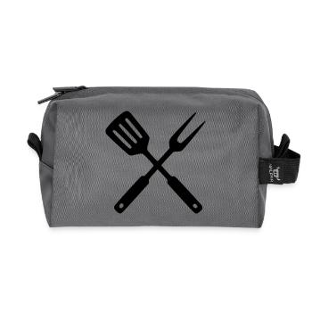 Grillbesteck BBQ Grillmeister Foodtruck Crew - Recycelte Kulturtasche - Anthrazit - Vorne