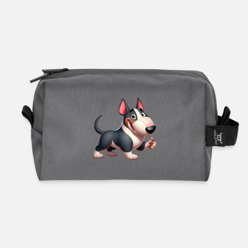 Bullterrier - Recycelte Kulturtasche - Anthrazit