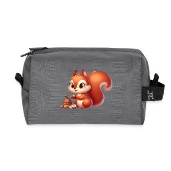 Squirrel 8 - Recycled Toiletry Zip Bag - anthracite - Front