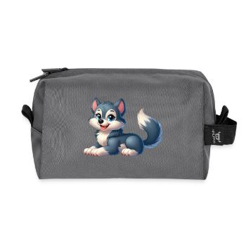Wolf - Recycled Toiletry Zip Bag - anthracite - Front