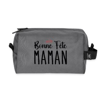 Bonne Fête Maman - Trousse de toilette en tissu recyclé - anthracite - Devant
