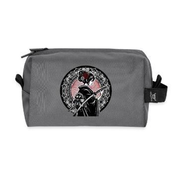 Japanese Samurai Woman - Recycled Toiletry Zip Bag - anthracite - Front