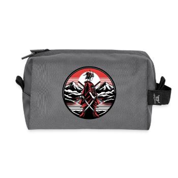 Women's kimono katana - Recycled Toiletry Zip Bag - anthracite - Front