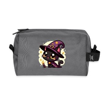 Spooky kitty Halloween - Trousse de toilette en tissu recyclé - anthracite - Devant