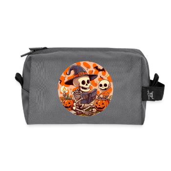 Mr. Bone Spooky Halloween 2 - Recycled Toiletry Zip Bag - anthracite - Front