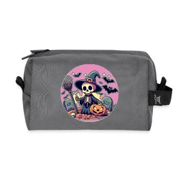 Mr. Bone Spooky Halloween 5 - Recycled Toiletry Zip Bag - anthracite - Front