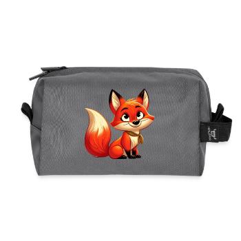 Fox 10 - Recycled Toiletry Zip Bag - anthracite - Front