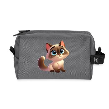 Siamese 17 - Recycled Toiletry Zip Bag - anthracite - Front