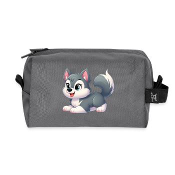 Wolf 15 - Recycled Toiletry Zip Bag - anthracite - Front