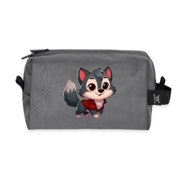 Wolf 4 - Recycled Toiletry Zip Bag - anthracite - Front